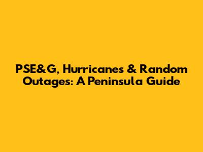 PSE&G, Hurricanes & Random Outages: A Peninsula Guide