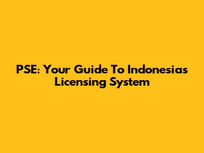 PSE: Your Guide To Indonesia's Licensing System