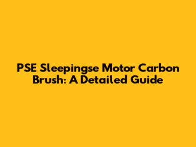 PSE Sleepingse Motor Carbon Brush: A Detailed Guide