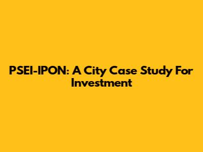 PSEI-IPON: A City Case Study For Investment