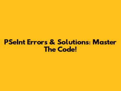 PSeInt Errors & Solutions: Master The Code!