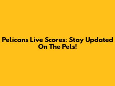 Pelicans Live Scores: Stay Updated On The Pels!