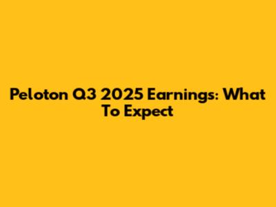 Peloton Q3 2025 Earnings: What To Expect