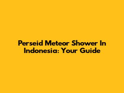 Perseid Meteor Shower In Indonesia: Your Guide