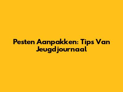 Pesten Aanpakken: Tips Van Jeugdjournaal