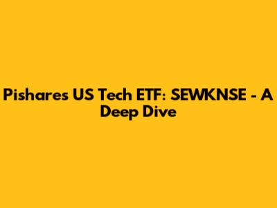 Pishares US Tech ETF: SEWKNSE - A Deep Dive