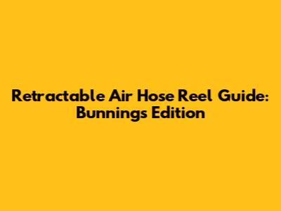 Retractable Air Hose Reel Guide: Bunnings Edition