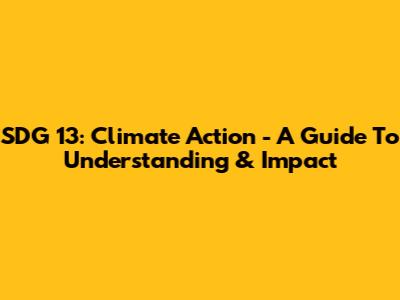SDG 13: Climate Action - A Guide To Understanding & Impact