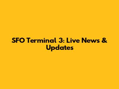 SFO Terminal 3: Live News & Updates