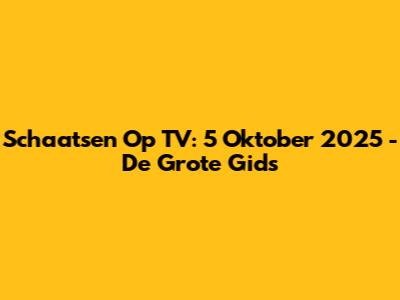 Schaatsen Op TV: 5 Oktober 2025 - De Grote Gids