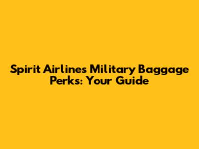 Spirit Airlines Military Baggage Perks: Your Guide