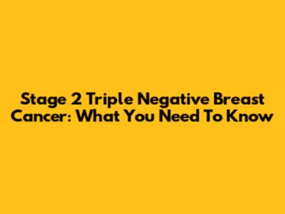 Stage 2 Triple Negative Breast Cancer: What You Need To Know