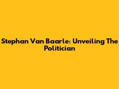 Stephan Van Baarle: Unveiling The Politician