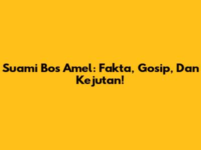 Suami Bos Amel: Fakta, Gosip, Dan Kejutan!