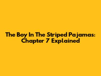 The Boy In The Striped Pajamas: Chapter 7 Explained