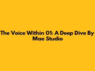 The Voice Within 01: A Deep Dive By Mae Studio