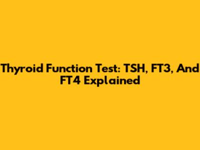 Thyroid Function Test: TSH, FT3, And FT4 Explained