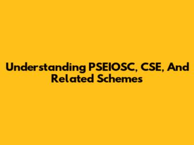 Understanding PSEIOSC, CSE, And Related Schemes
