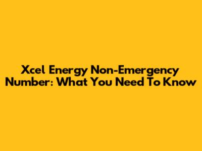 Xcel Energy Non-Emergency Number: What You Need To Know