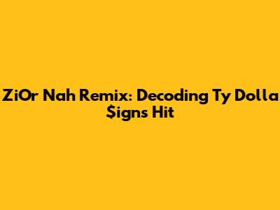 ZiOr Nah Remix: Decoding Ty Dolla $ign's Hit